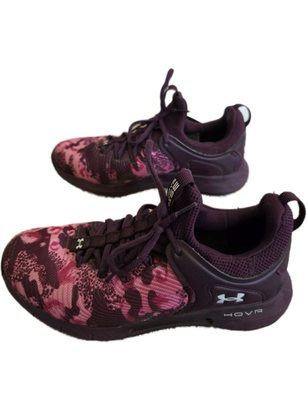 Under Armour HOVR Rise 2 Print Purple Pink Cross Trainer Gym Shoes Women 7.5 - Picture 6 of 8